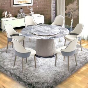طاولة طعام رخام 6 كرسي - لون رمادي  🤩✨