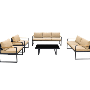 جلسة خارجية باللونين البني والأسود