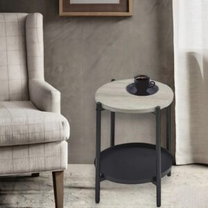 طاولة شاي صغيرة تصميم دائري مميز من الخشب لون خشبي فاتح