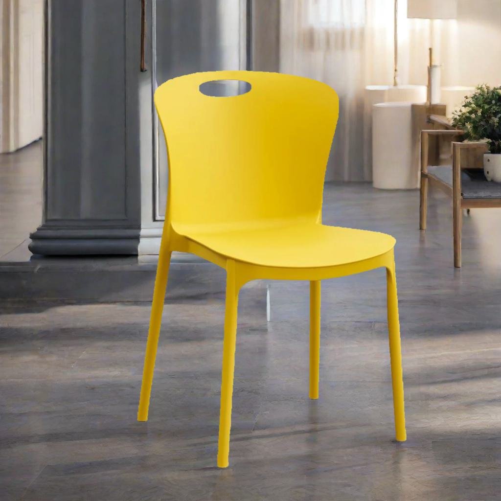 كرسي جلوس بلاستيك - لون اصفر 36×35×84 سم 1 كرسي جلوس بلاستيك - لون اصفر 36×35×84 سم