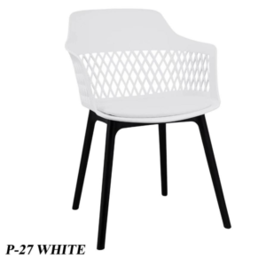 طقم كراسي مع اسفنج - لون ابيض