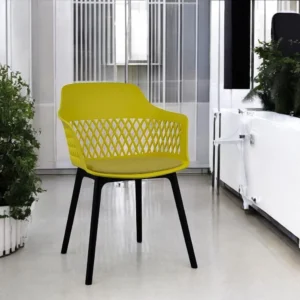 طقم كراسي مع اسفنج - لون اصفر