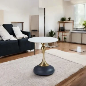 طاولة خدمة مفرد لون اسود و ذهبي