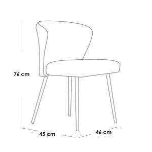 كرسي مفرد بلاستيك 76x46x45 سم - لون اسود