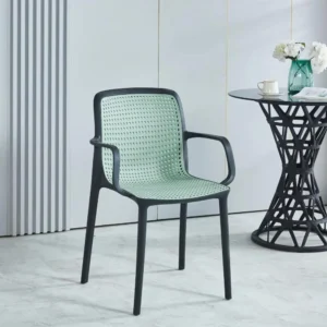 كرسي بلاستيك بذراعين مميزة - لون اخضر