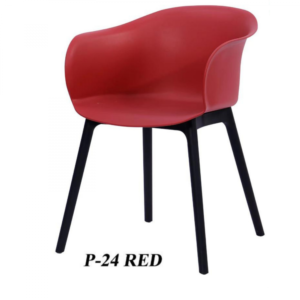 كرسي مفرد بلاستك عصري - لون احمر