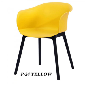 كرسي مفرد بلاستك عصري - لون اصفر