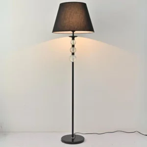 أباجورة أرضية سوداء فخمة بقاعدة رخامية ارتفاع 140 سم