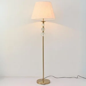 أباجورة أرضية طويلة ذهبية مطفية بقاعدة من الستانلس ستيل ارتفاع 140 سم