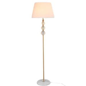 أباجورة ذهبية ساحرة بقاعدة رخامية متينة ارتفاع 140 سم