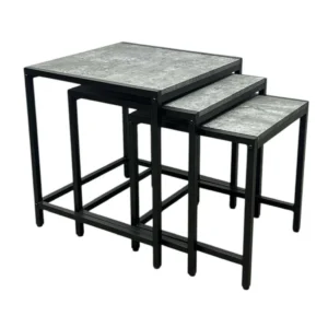 طقم 3 طاولات خدمة عصري - لون رمادي