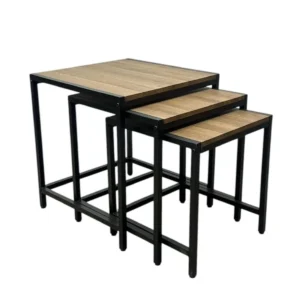 طقم 3 طاولات خدمة مميز - لون بني