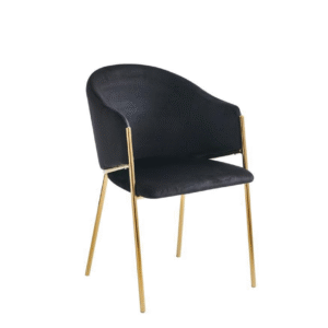 كرسي مخمل ستيل ذهبي متميز  - لون اسود
