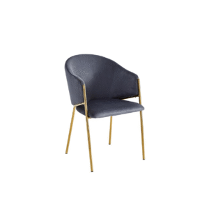 كرسي مخمل ستيل ذهبي متميز - لون رمادي غامق