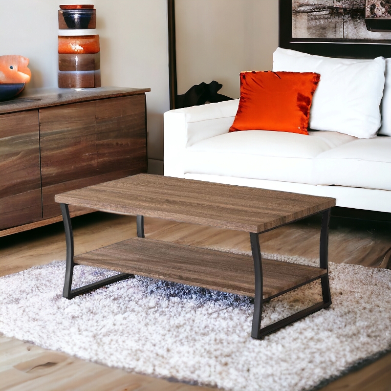 طاولة شاي تصميم مستطيل أنيق من الخشب لون كوفي 1 طاولة شاي تصميم مستطيل أنيق من الخشب لون كوفي