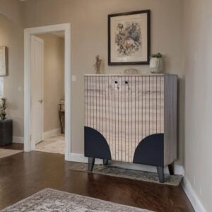 دولاب أحذية ماليزي متعدد الأغراض تصميم رائع 2 باب لون خشبي وأسود مقاس 35×95×80 سم