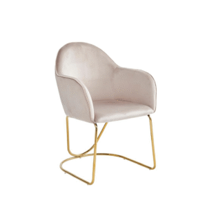 كرسي مفرد مخمل بتصميم عصري وأنيق - لون  بيج