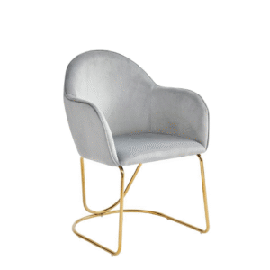 كرسي مفرد مخمل بتصميم عصري وأنيق - لون  رمادي