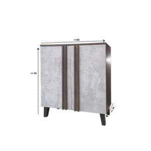 دولاب أحذية ماليزي متعدد الأغراض تصميم عصري ومميز 2 باب لون بني ورمادي مقاس 34×95×80 سم