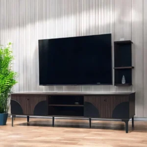 طاولة تلفزيون بلازما تصميم أنيق مقاس 160×40×45 سم لون بني واسود