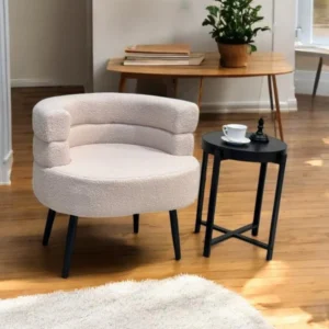 كرسي بوكلية بيج ارجل سوداء عصري - لون بيج ❇️❇️