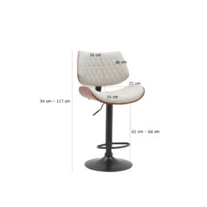 كرسي بار جلد بتصميم فريد وعصري - لون ابيض مطفي  🪑🌟🔥