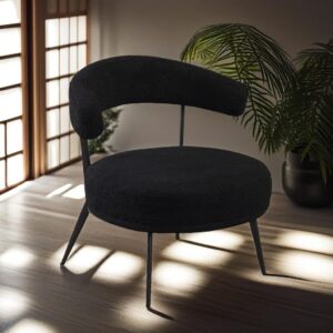 كرسي بقماش بوكليه بتصميم مميز و جذاب - لون  اسود 🌟🌟