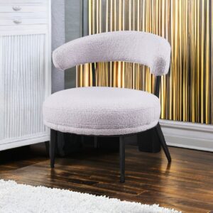 كرسي بقماش بوكليه بتصميم مميز و جذاب - لون  رمادي