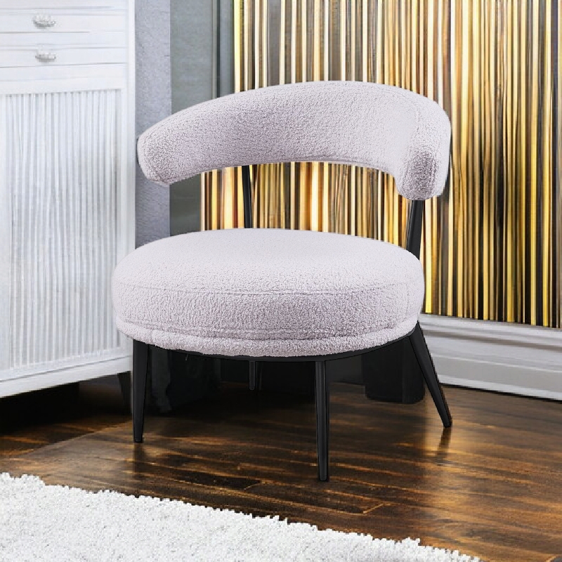 كرسي بقماش بوكليه بتصميم مميز و جذاب - لون رمادي 1 كرسي بقماش بوكليه بتصميم مميز و جذاب - لون رمادي