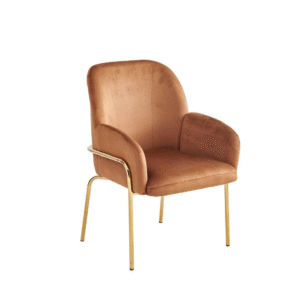 كرسي مخمل ستيل ذهبي انيق- لون بني