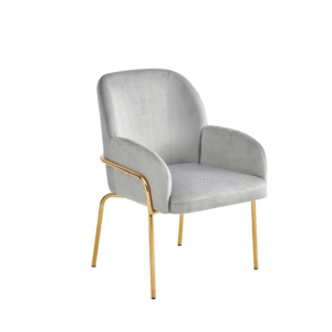 كرسي مخمل ستيل ذهبي انيق- لون رمادي