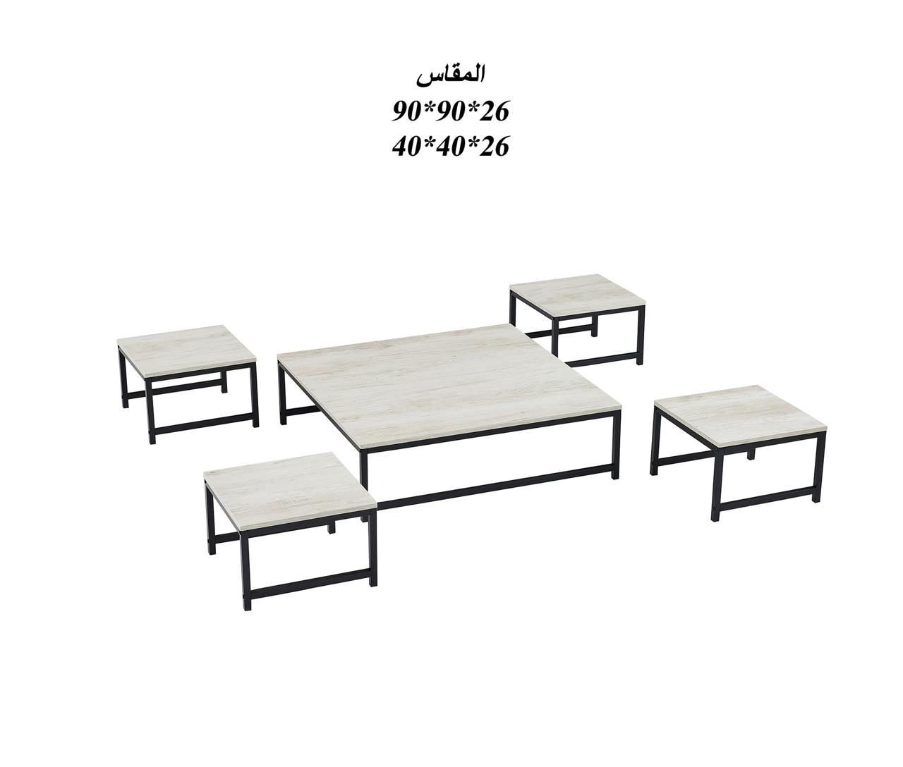 طقم طاولات شاي ارضي تصميم راقي من الخشب 4 قطع+1 لون خشبي فاتح 1 طقم طاولات شاي ارضي تصميم راقي من الخشب 4 قطع+1 لون خشبي فاتح