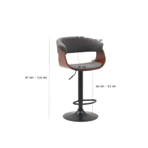 كرسي بستيم قماش بتصميم عصري - لون  رمادي غامق