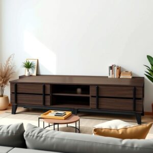 طاولة تلفزيون بلازما تصميم رائع مقاس 160×40×45 سم لون بني