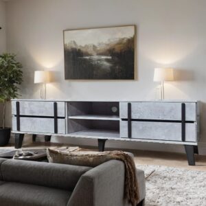 طاولة تلفزيون بلازما تصميم رائع مقاس 160×40×45 سم لون رمادي