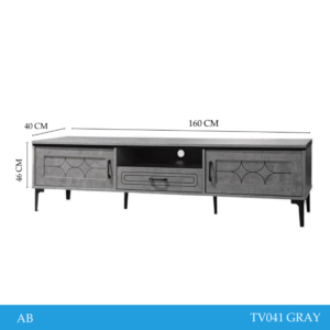 طاولة تلفزيون بلازما تصميم عصري مقاس 160×40×46 سم لون رمادي