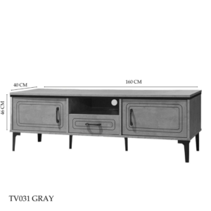 طاوله تلفزيون بلازما تصميم فريد مقاس 160×40×46 سم لون رمادي