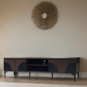 طاولة تلفزيون بلازما تصميم أنيق مقاس 180×40×45 سم لون بني واسود