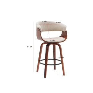 كرسي بار قماش مميز ومريح - لون بيج  💯🪑🔝