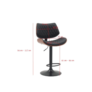 كرسي بار جلد بتصميم فريد وعصري - لون اسود 🪑🌟🔥