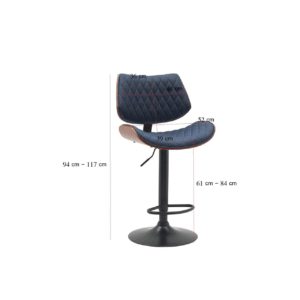 كرسي بار جلد بتصميم فريد وعصري - لون ازرق غامق  🪑🌟🔥