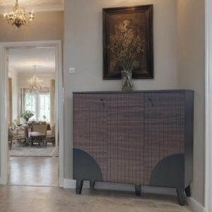 دولاب أحذية ماليزي متعدد الأغراض تصميم رائع 3 باب لون  بني وأسود مقاس 35×95×100 سم