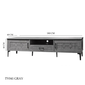 طاولة تلفزيون بلازما تصميم عصري مقاس 180×40×46 سم لون رمادي