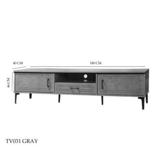 طاوله تلفزيون بلازما تصميم فريد مقاس 180×40×46 سم لون رمادي