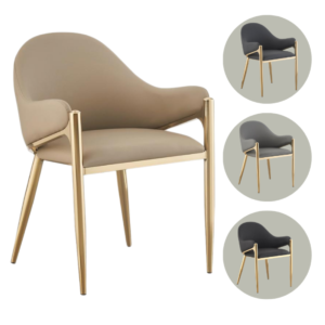 كرسي مفرد جلد فاخر بتصميم عصري - رمادي