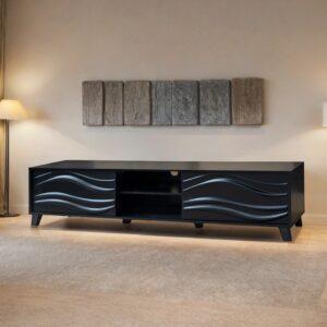 طاولة تلفزيون بلازما تصميم راقي مقاس 180×40×45 سم لون أسود