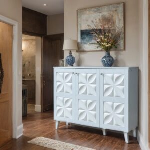 دولاب أحذية ماليزي متعدد الأغراض تصميم مودرن ومميز 3 باب لون أبيض مقاس 34×95×120 سم