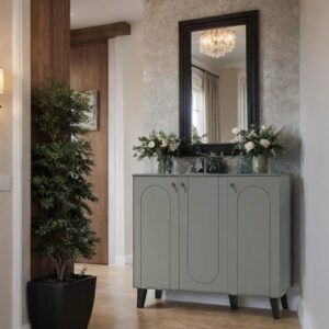 دولاب أحذية ماليزي متعدد الأغراض تصميم فاخر 3 باب لون أخضر مقاس 35×95×100 سم