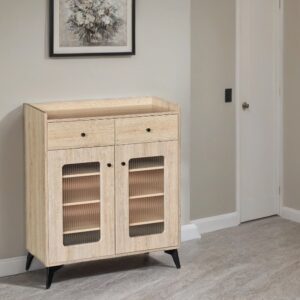 دولاب متعدد الأغراض بتصميم راقي وحديث 2 باب لون خشبي مقاس 35×95×80 سم