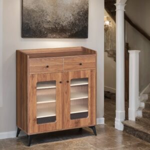 دولاب متعدد الأغراض بتصميم راقي وحديث 2 باب لون بني مقاس 35×95×80 سم